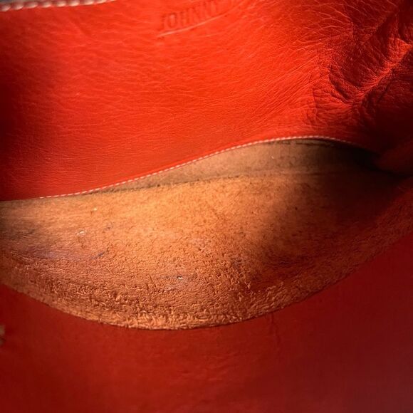 Johnny Farah New York Leather Red small shoulder bag Stitching accent. - Picture 11 of 14